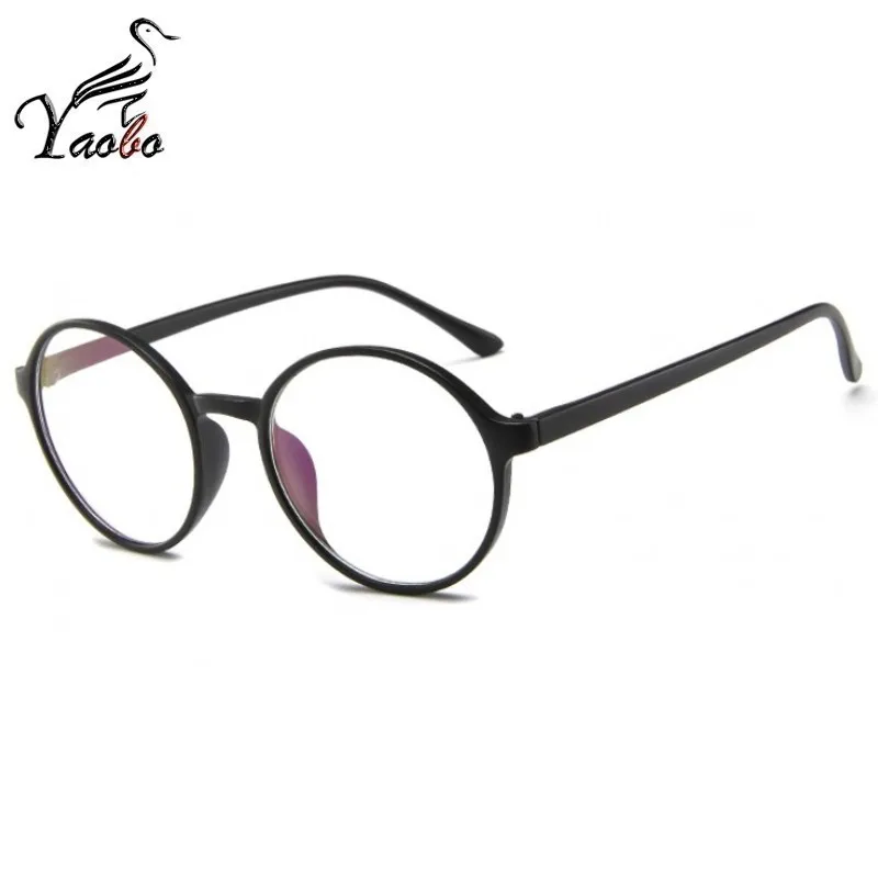 matte black Круглые Женские очки, известный бренд, прозрачные компьютерные очки, оправа, черные очки, женские очки, ботаник, близорукость, прозрачные очки - Цвет оправы: matte black