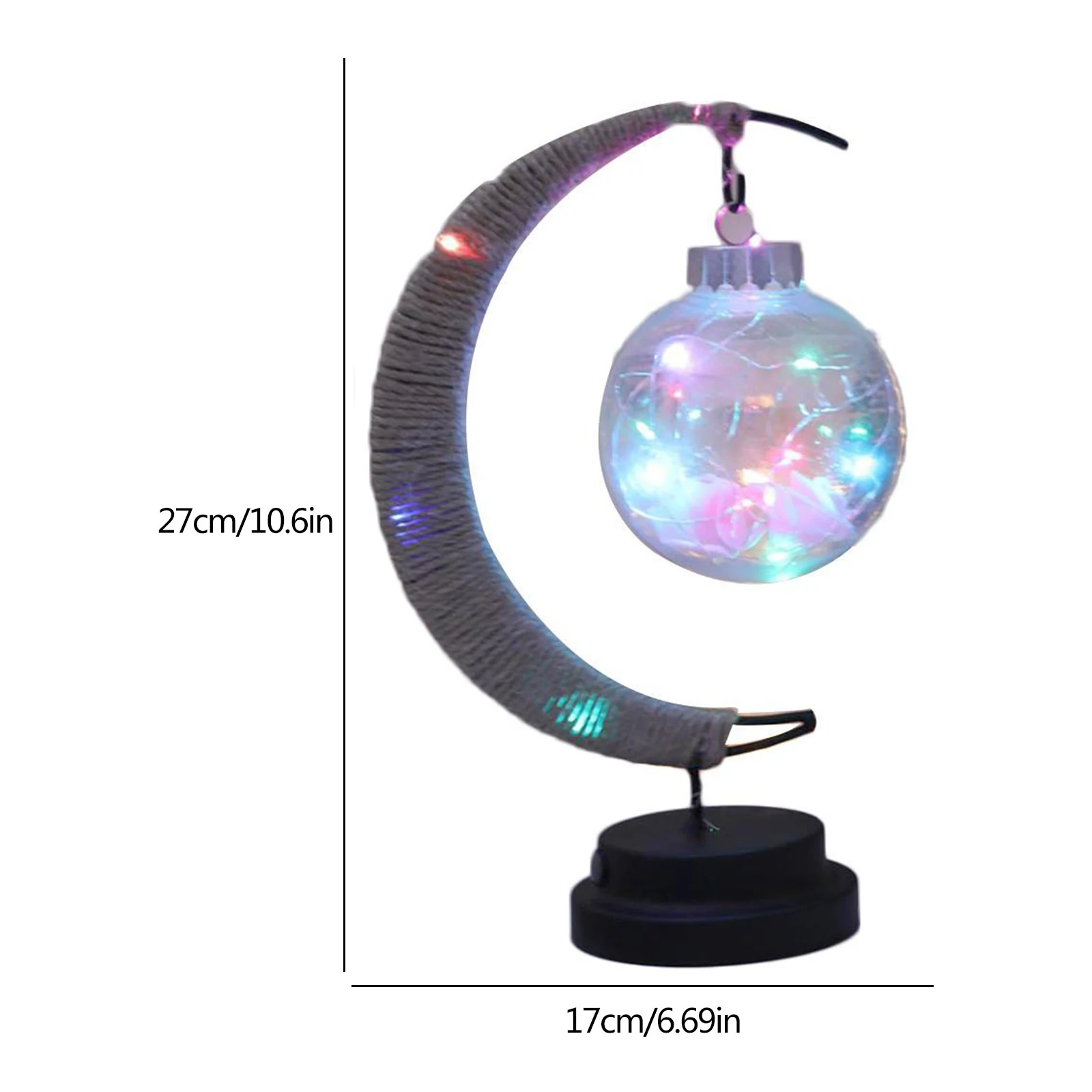 

Moon LED Table Night Lamp Wishing ball Light Hemp Rope Wrought Iron Romantic Decorative Atmosphere Desk Table Light Bedroom