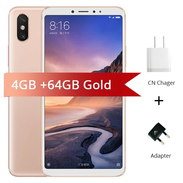 4GB 64GB Glod Глобальная ПЗУ Xiaomi Mi Max 3 64 Гб 128 ГБ 6," полноэкранный восьмиядерный смартфон Snapdragon 636 5500 мАч 12MP+ 5MP камера мобильный телефон - Цвет: 4GB 64GB Glod