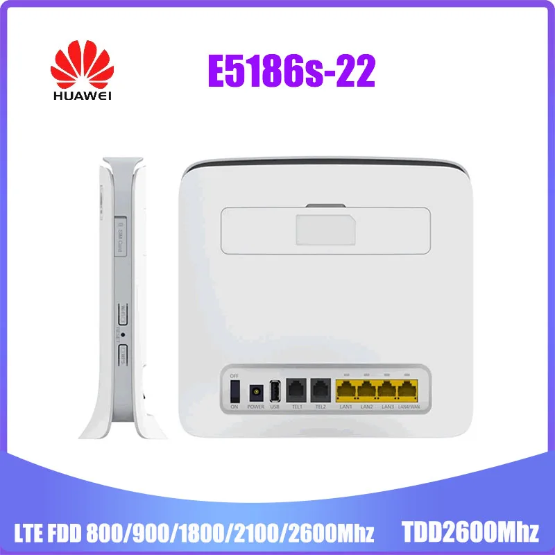 

Huawei E5186 E5186s-22 4G Wireless Router LTE FDD 800/900/1800/2100/2600Mhz TDD2600Mhz Cat6 300Mbps Mobile Gateway Router