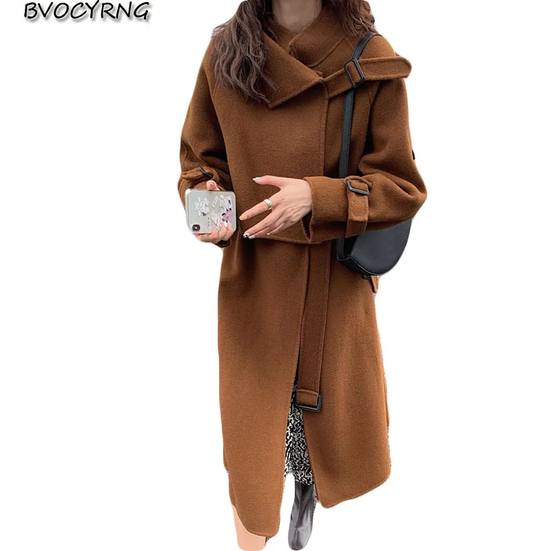 

Новинка Осень-зима 2020, двусторонняя кашемировая парка, Женская свободная зимняя куртка средней длины, Женская куртка высокого качества