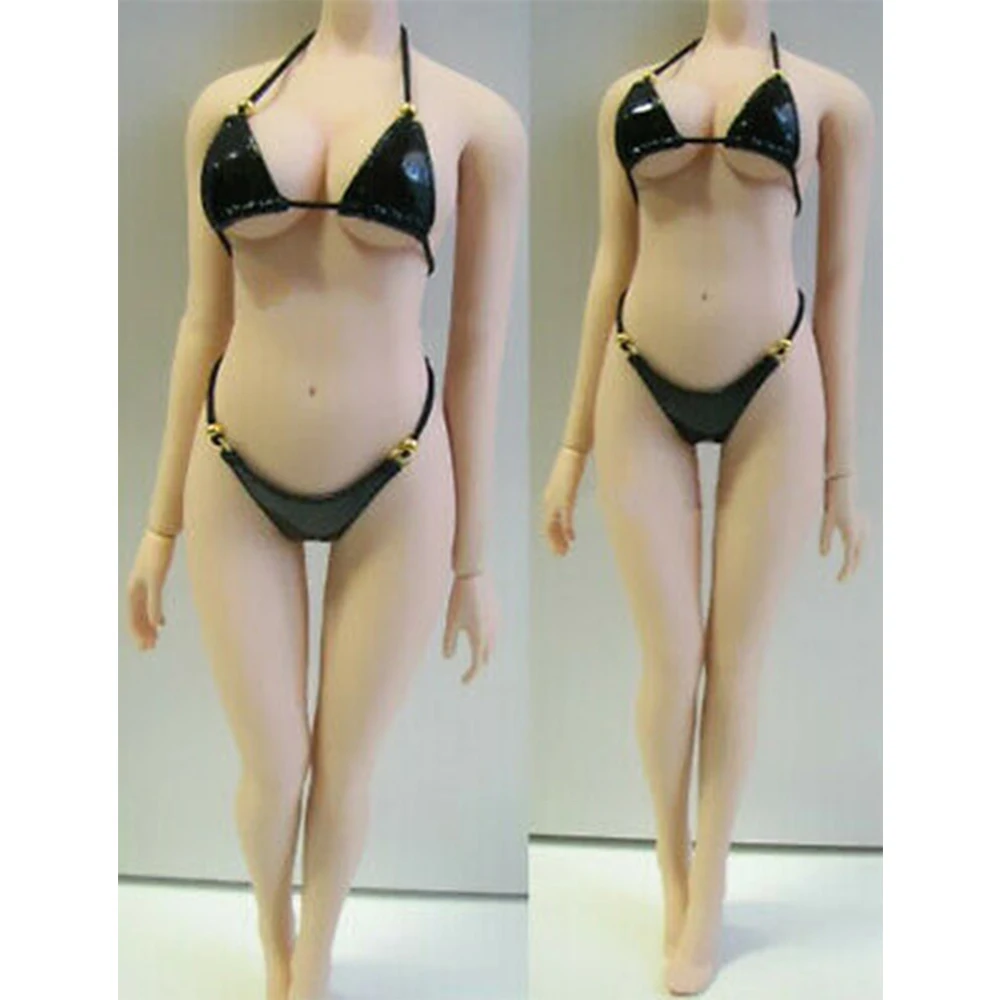 

1/6 female figure three-point patent leather bikini black for 12 inch action figure body accessories clothing model