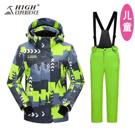 boy SET 16 Детский лыжный костюм, зимний костюм для детей, зимняя куртка и штаны, костюм для сноуборда для мальчиков и девочек, лыжная одежда - Цвет: boy SET 16