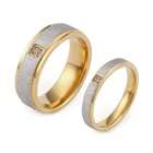 Парные обручальные кольца для мужчин и женщин, позолоченные фианиты 14 к, 1 пара