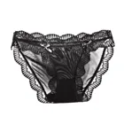 Комплект женского нижнего белья из тюля с кружевом и низкой талией