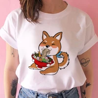 women graphic noodle corgi cartoon short sleeve spring summer lady clothes tops clothing tees print female tshirt t shirt