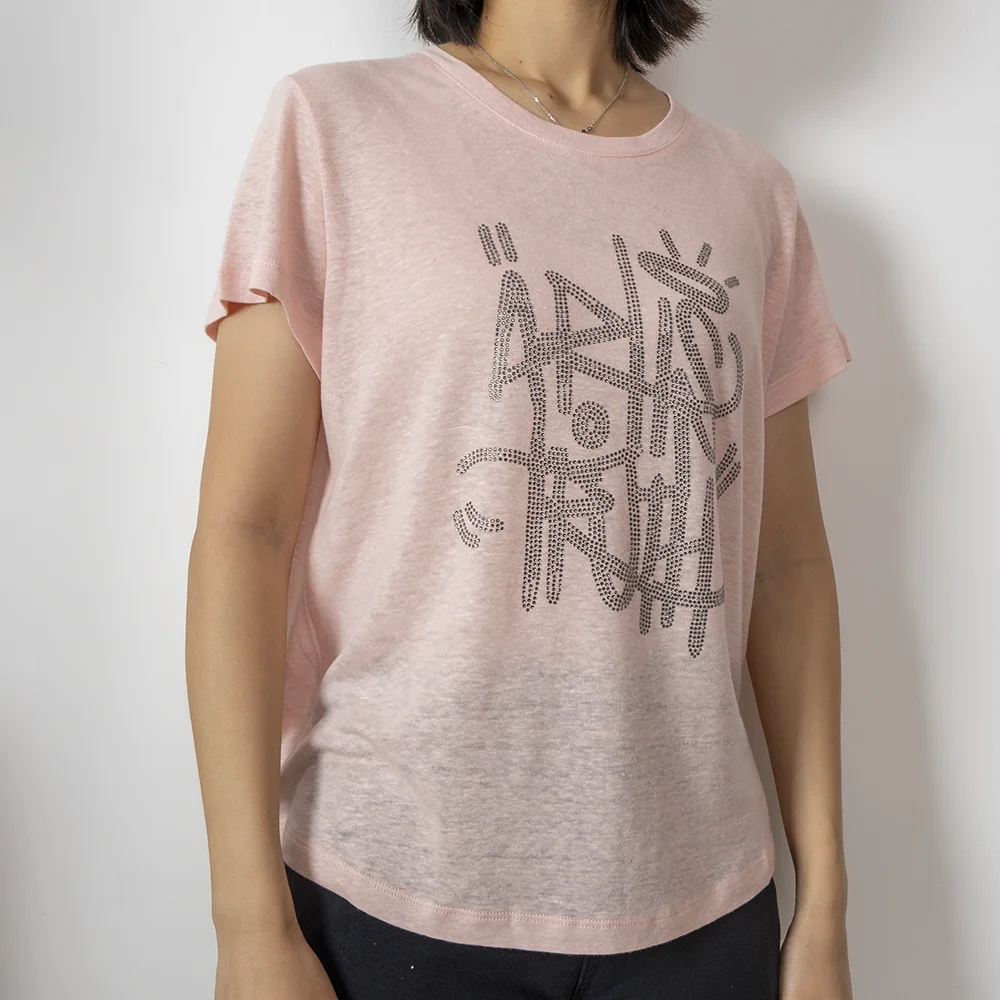 

Rowling Chic French Diamond Letter Women T-Shirt Summer O-Neck Short Sleeve Logo Femme Pullover Classic Casual Lady Tops 2022