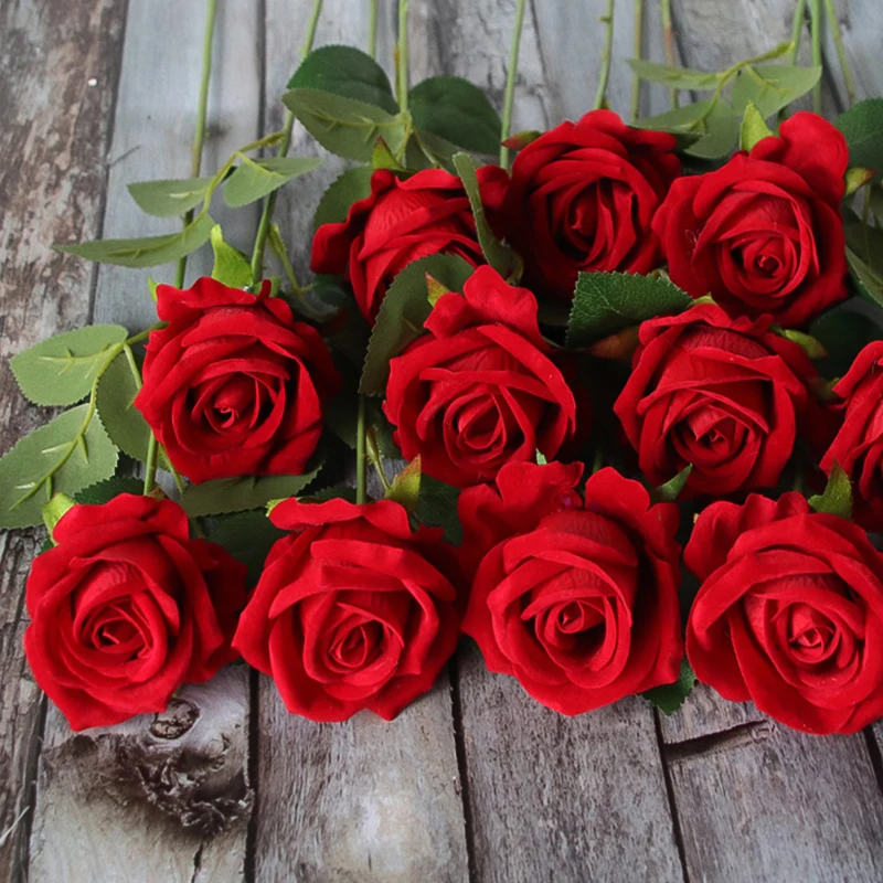 

Artificial Rose Branch Wedding Decoration Artificial Flowers Vivid Real Touch Roses Home Decor Plants Bridal Artificial Flowers