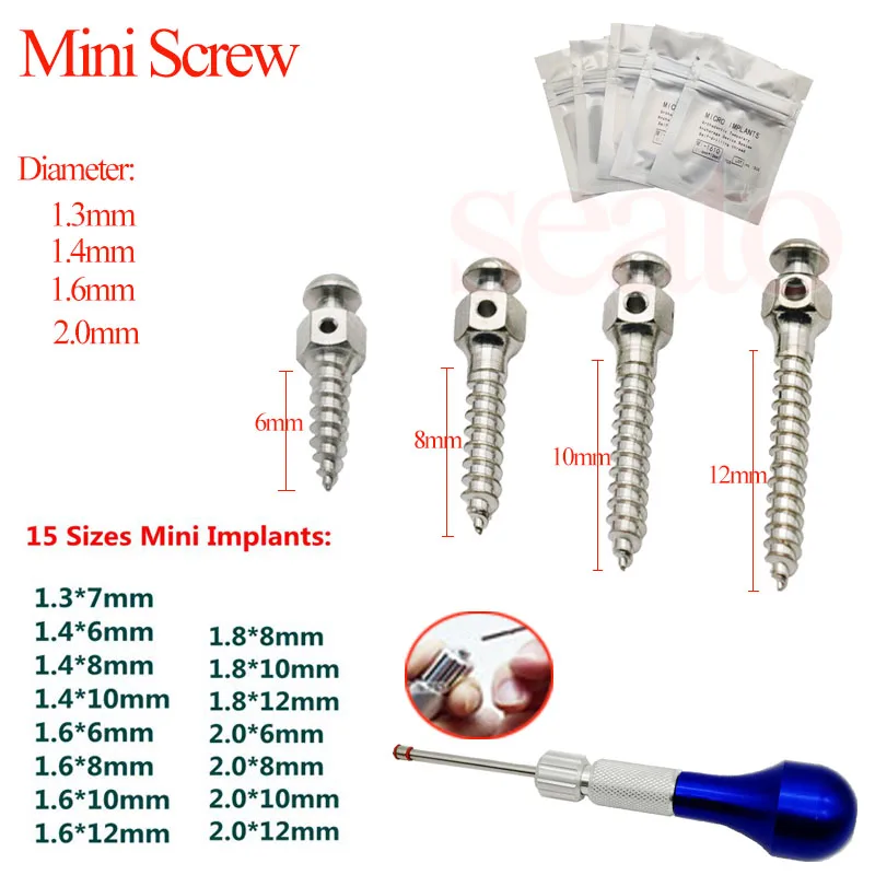 Мини импланты с шероховатой поверхностью микро винт Титан сплав Ортодонтическая