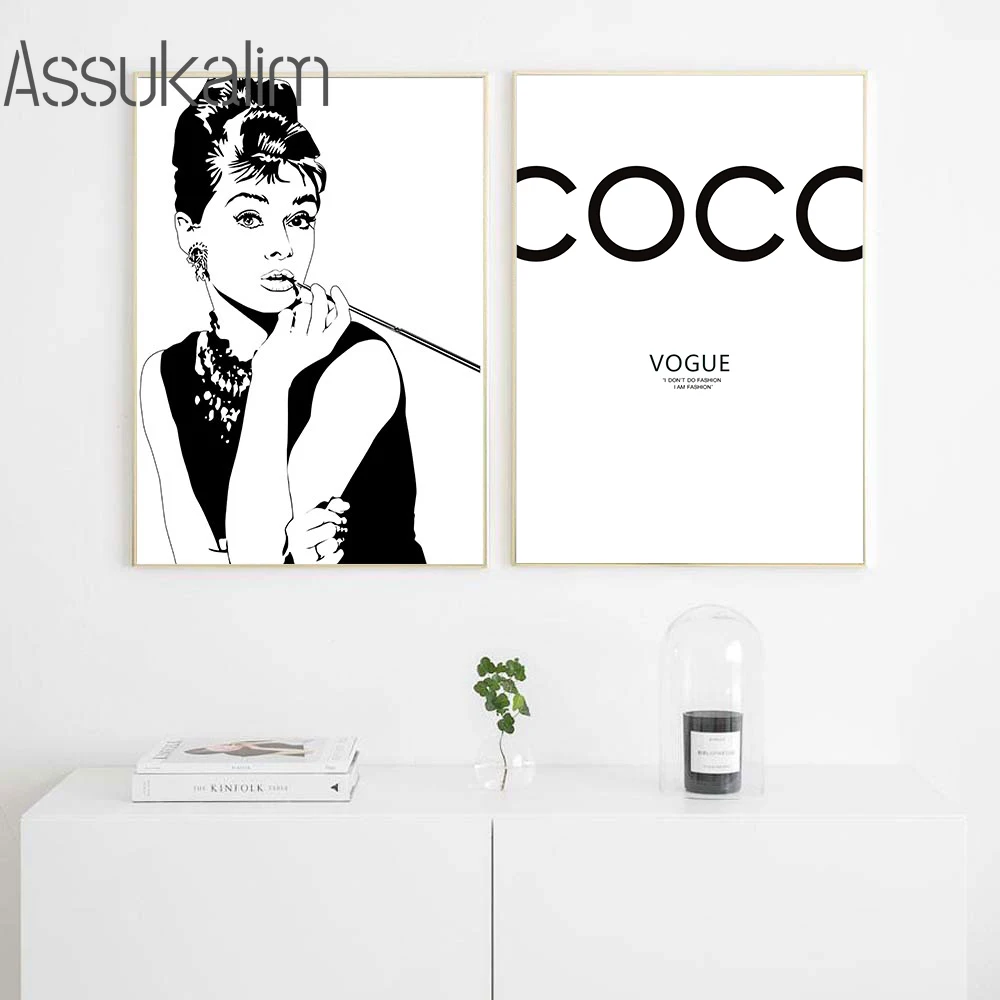 Постеры в скандинавском стиле черно белая Картина на холсте постеры для макияжа