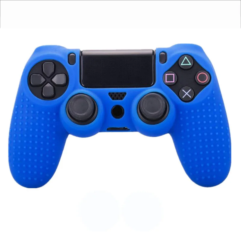 Противоскользящий силиконовый чехол для sony playstation Dualshock 4 PS4 Pro тонкий контроллер Мягкая силиконовая гелевая Резина чехол - Цвет: Синий