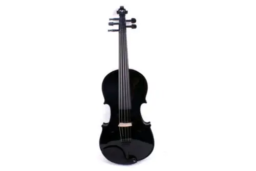 Электрическая и акустическая скрипка черного цвета 5 струн 4/4 #7365|acoustic violin|violin 4/45