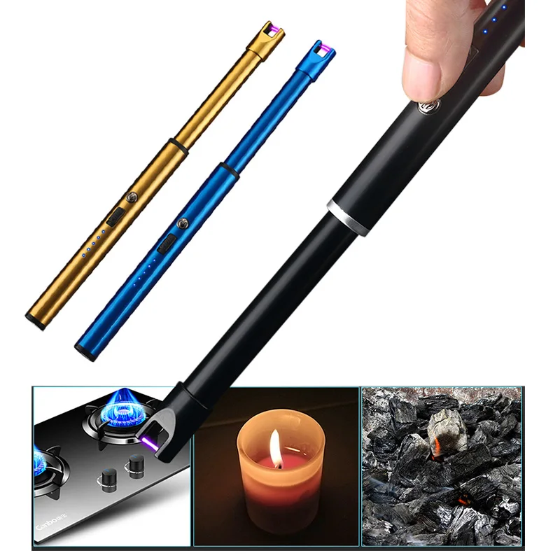 Новый USB Перезаряжаемые дуговая Зажигалка для свечей с двойной Безопасность