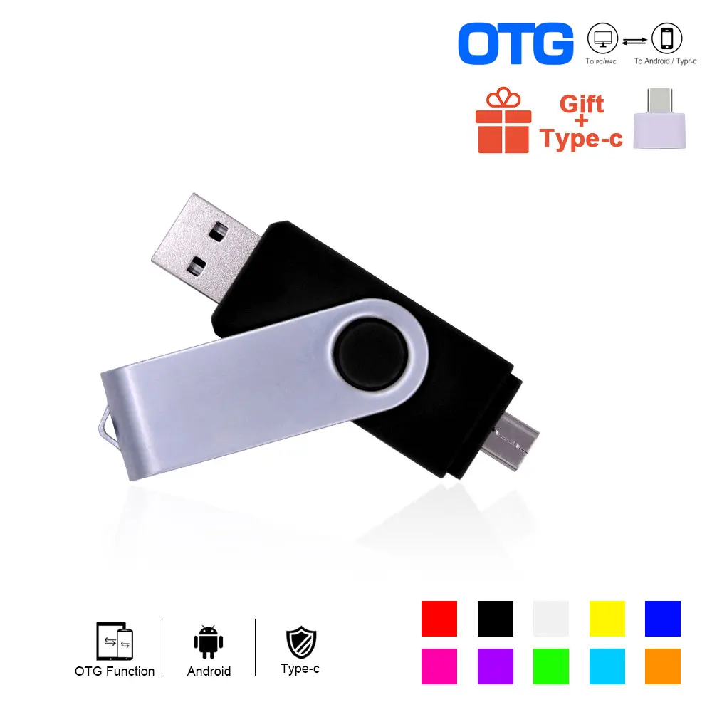 10 шт./лот otg micro usb флэш накопитель 4 ГБ 8 16 32 64 Пользовательский логотип Внешняя