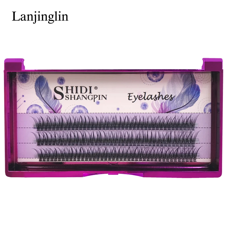 LANJINGLIN 123 шт./компл. 8/10/12 мм естественные Ложные ресницы индивидуальные кластера глаз ресницы расширения Deluxe 3d ресниц макияж