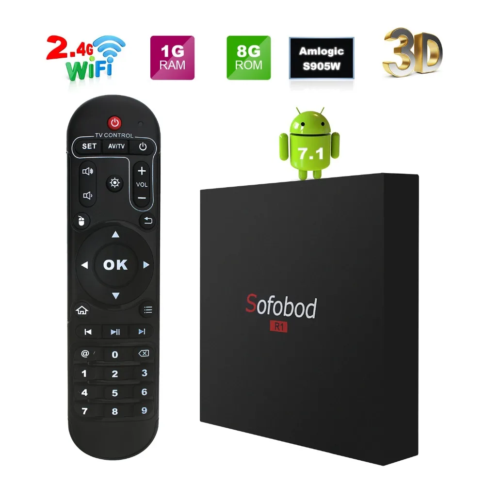 Procaja Sofobod Android 7,1 Smart tv Box Android tv BOX 1 ГБ 8 ГБ rom Amlogic S905W четырехъядерный телеприставка