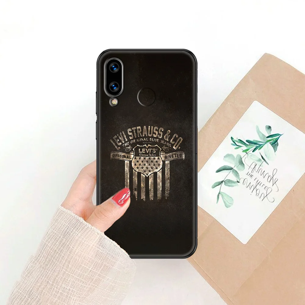 

Clothing Brand LEVI-S Phone case For Huawei Honor 6 7 8 9 10 10i 20 A C X Lite Pro Play black painting shell soft bumper