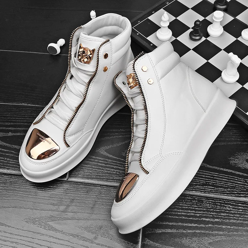

2021 New Martin Boots Men's British Style High Top Leather Shoes Men's Shoe Tide Shoe Work Suit Zipper Leather Boots