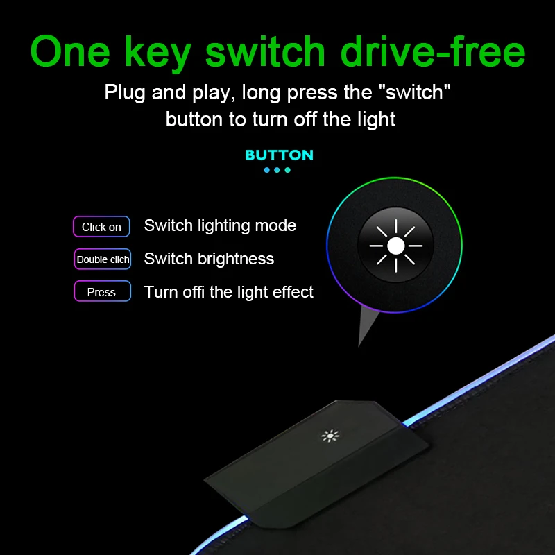 

Black RGB Mouse Pad LED Large Mouse Pad Table PC Keyboard Pad for Gamers Office Carpet PC Gamer
