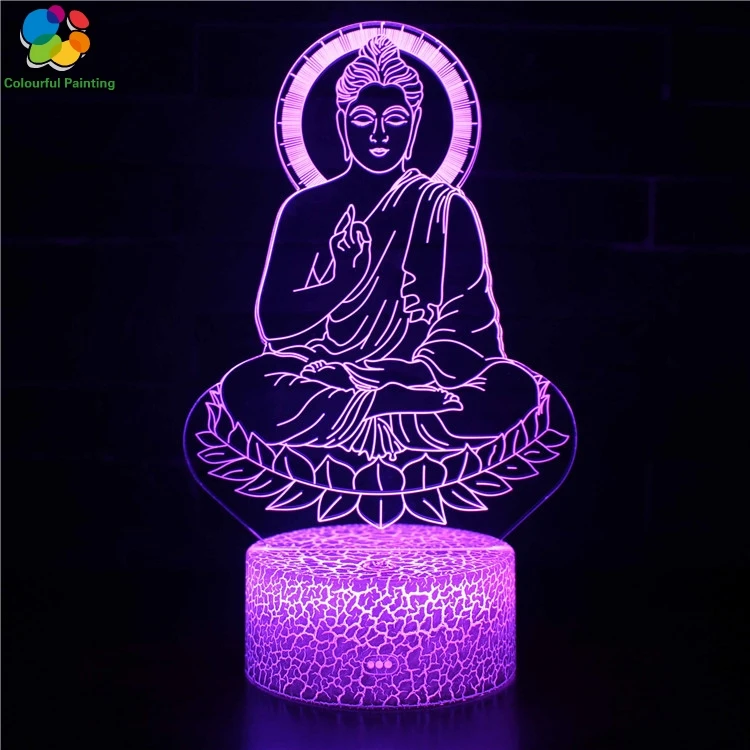 Пульт дистанционного управления религия Будда ислам Христос 3D свет светодиодный