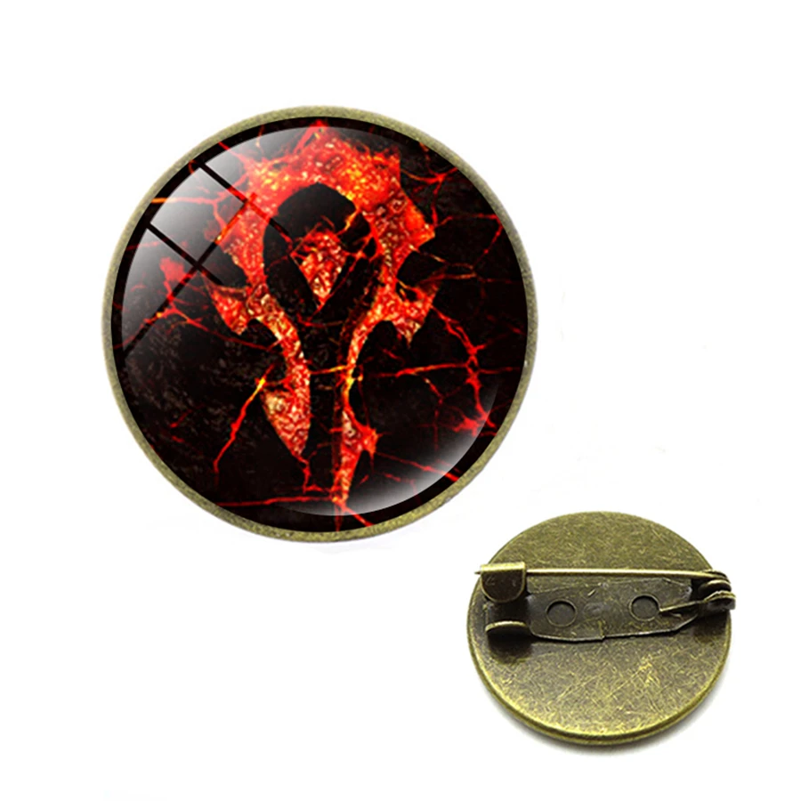 Горячая WOW Орда нагрудная булавка Кнопка племенной союз значки Ретро бронзовые