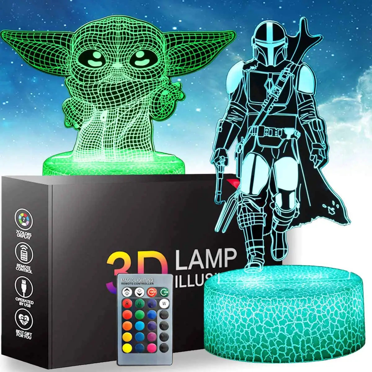 

3d лампа детский ночник украшение для комнаты с дистанционным управлением сенсорные Меняющие цвет игрушки Аниме подарок ночсветильник для ...