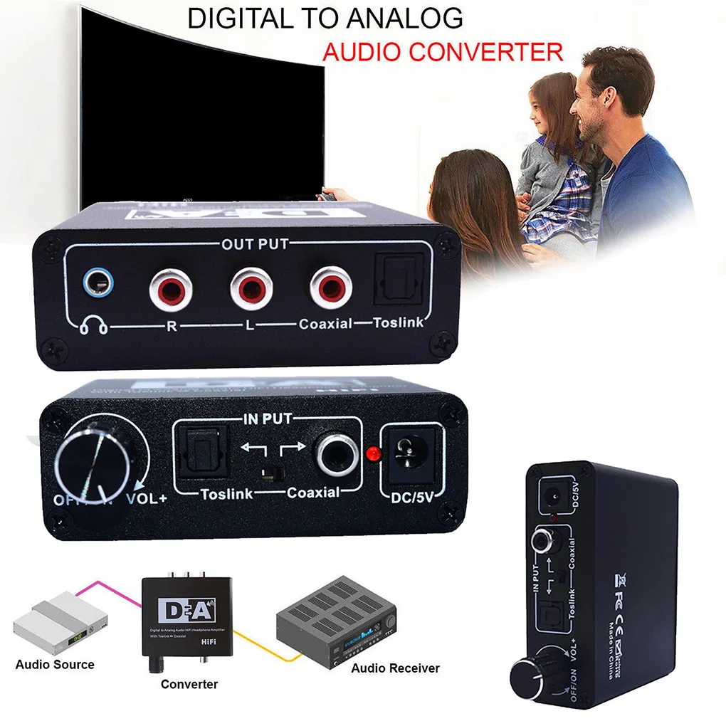 Hi-Fi конвертер адаптер коаксиальный цифро-аналоговый аудио RCA 3 5 мм усилитель для