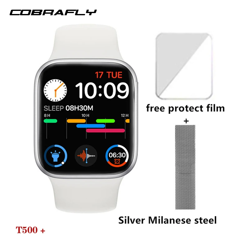 

NEW COBRAFLY T500 + Smart Watch Support Bluetooth Call 44mm IWO Watch 6 Waterproof Heart Rate Fitness PKW26 W46 W56 dropshipping