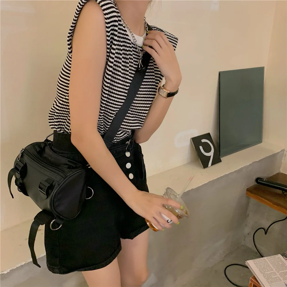 Женский летний комплект из двух предметов: джинсовые шорты с высокой талией |