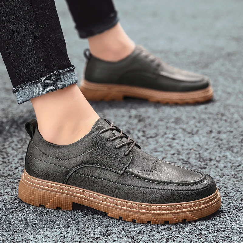 Роскошные Брендовые мужские кожаные туфли Сезон весна-осень Туфли-оксфорды