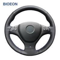 black pu artificial leather car steering wheel covers for bmw m sport x5 e70 m50d 2006 2013 x6 e71 2009 2010 2011 2012 2013 2014