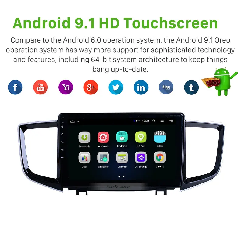 Seicane Android 9 1 10 дюймов для 2016 Honda Pilot радио GPS навигационная система с поддержкой