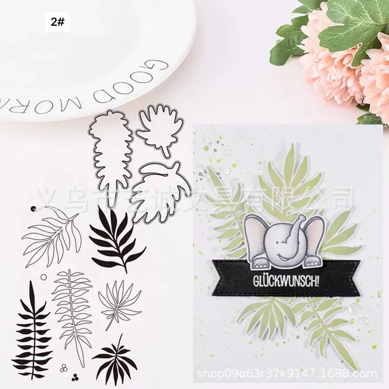 Лист металла отрезать листья вместе слово ясный штамп и трафаретная вырезка фото