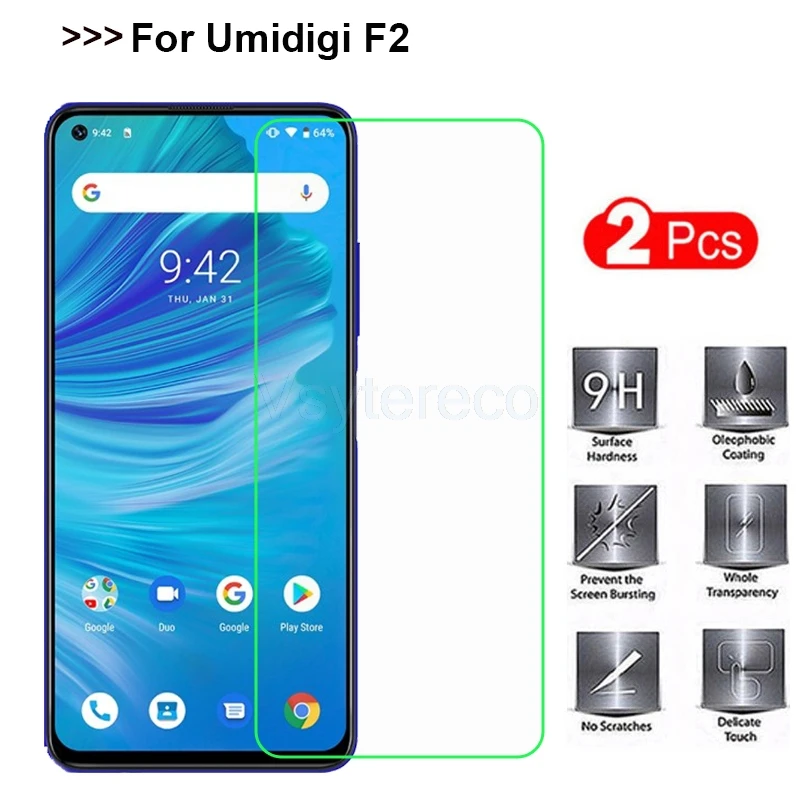 2 шт. закаленное стекло для UMIDIGI F1 Play защита экрана 2.5D 9H Премиум Закаленное стекло для UMI UMIDIGI F2 Защитная стеклянная пленка