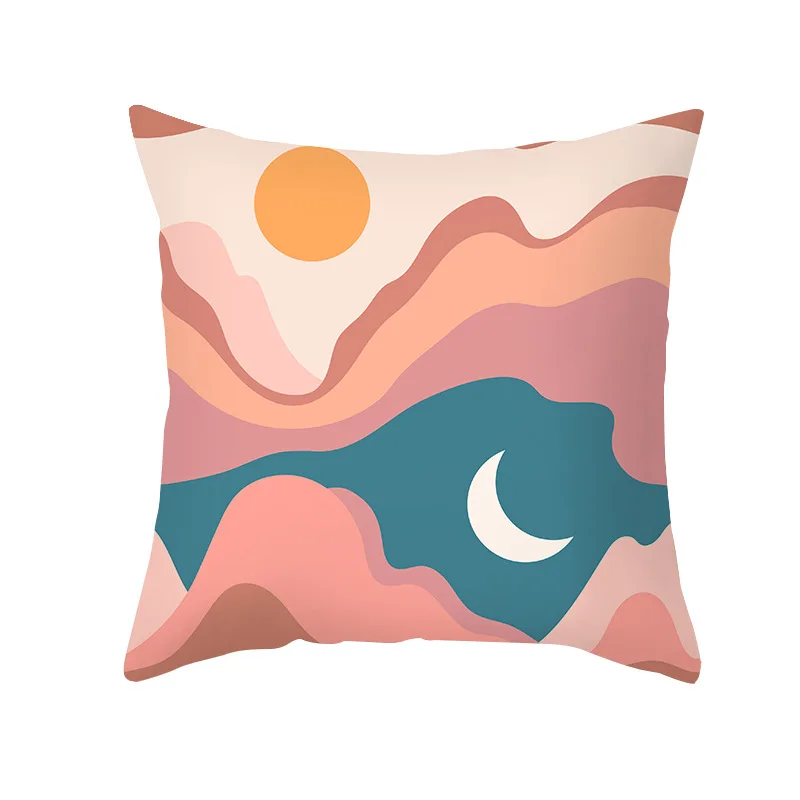 

Nordic Simple Abstract Pillowcase Morandi Colorful Home Decorative Cushion Cover Soft Sofa Waist Throw Pillow Case 45x45cm P27