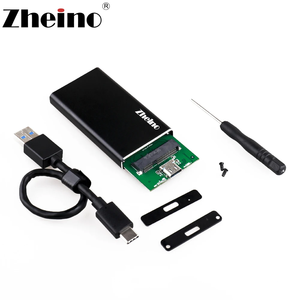 

Чехол для жесткого диска Zheino Type-C на MSATA USB 3,1, внешний корпус SSD, HDD Чехол