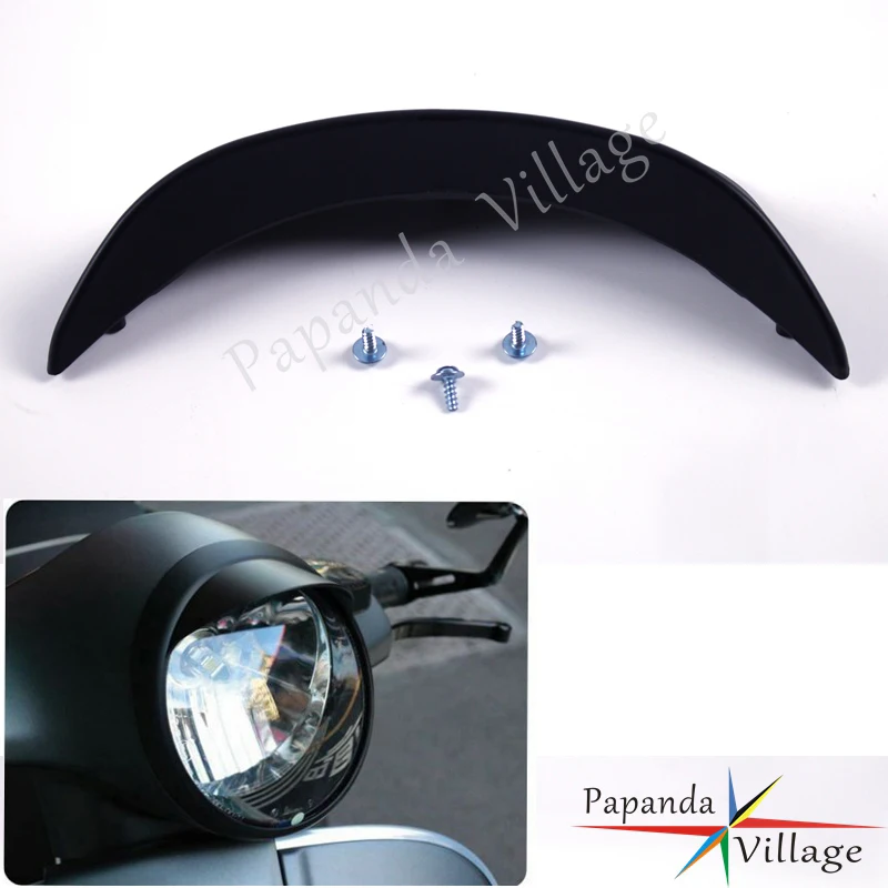 Матовый черный спойлер для передней фары мотоцикла из АБС пластика козырек Vespa