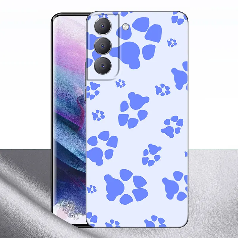 Best Friends Dog Paw Phone Case For Samsung Galaxy S22 Pro S21 S20 FE Ultra S10 Lite S10 S10E S9 S8 Plus Soft TPU Black Cover images - 6