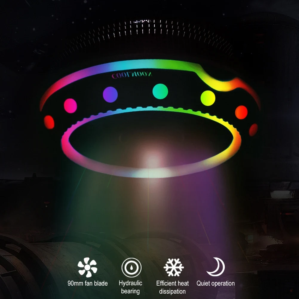 Цветной вентилятор с RGB-подсветкой, охлаждение, бесшумный, радиатор процессора компьютера, аксессуар 120 мм.