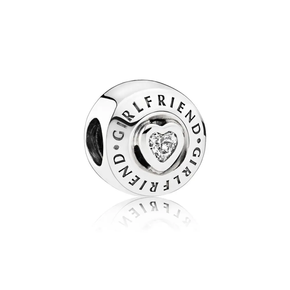 

925 Sterling Silver Love Heart Small Bear With MOM Heart Family Beads Charms For Women Pandora Bracelets