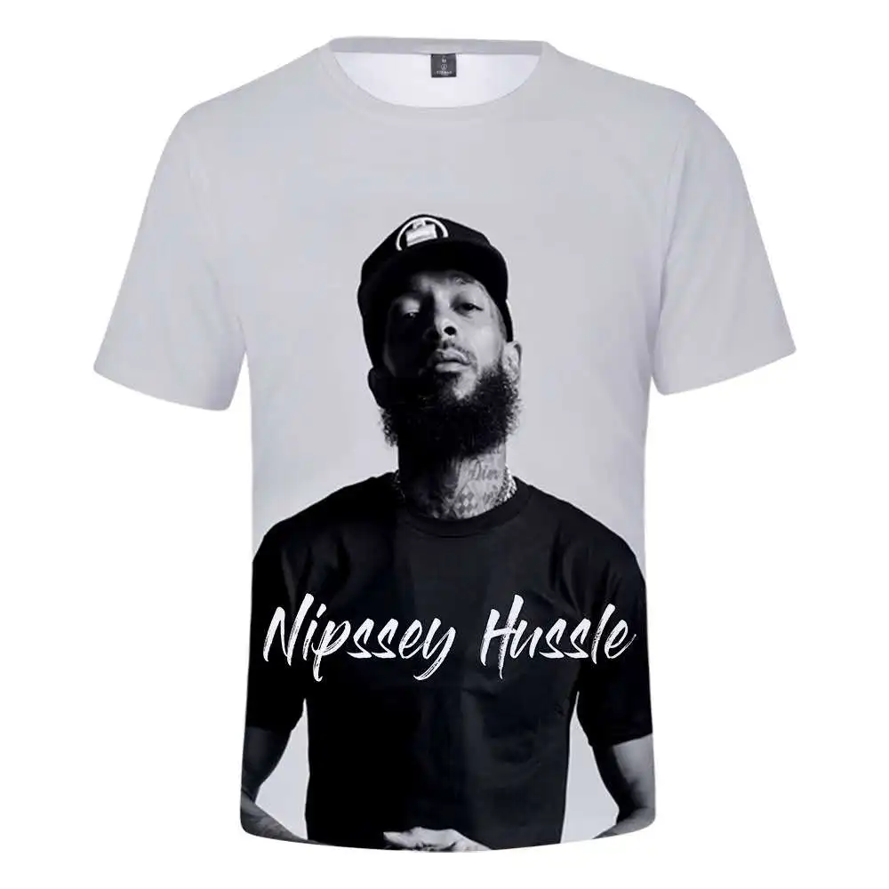 Сувенирные футболки футболка Rapper Nipsey Hussle летняя с 3D принтом и коротким рукавом