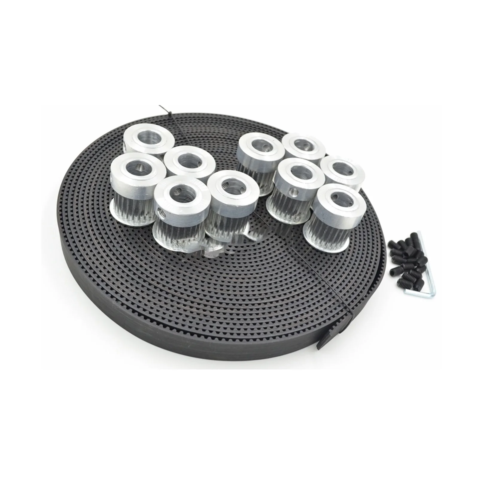 

10pcs 24 Teeth HTD3M Timing Pulley, Bore 5/6/6.35/8/10/12/14mm + 10meters HTD3M Belt W=15mm 24T Timing Belt Pulley
