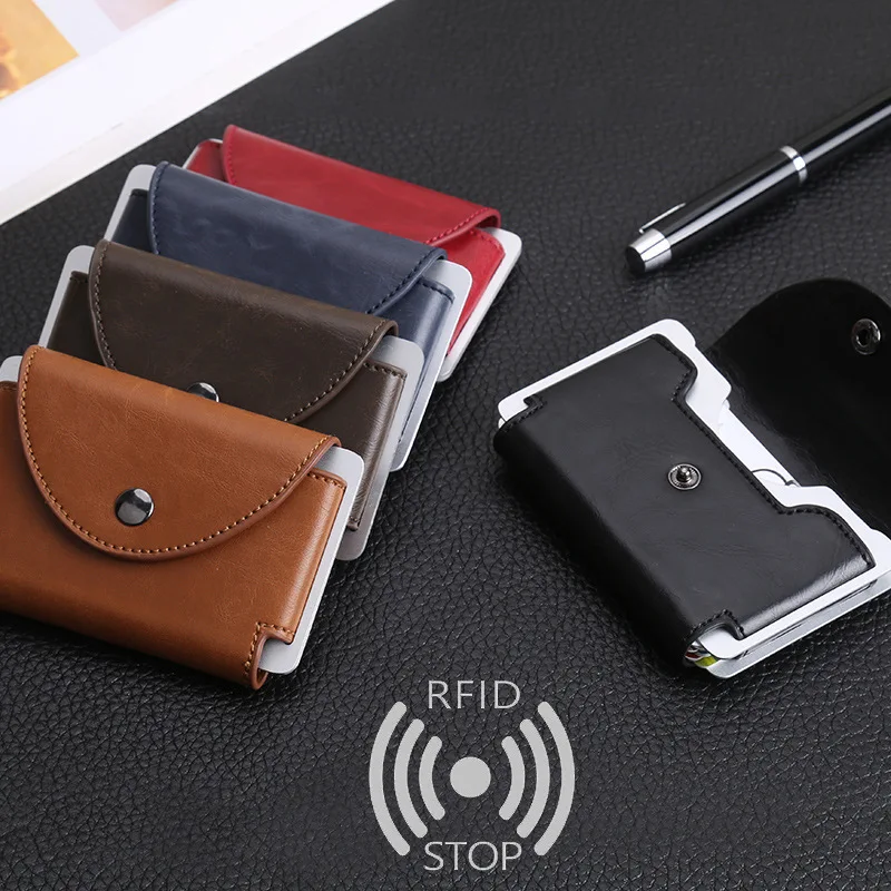 Новый держатель для кредитных карт мужской ID карты 683 RFID кошелек Crazy horse кожаный