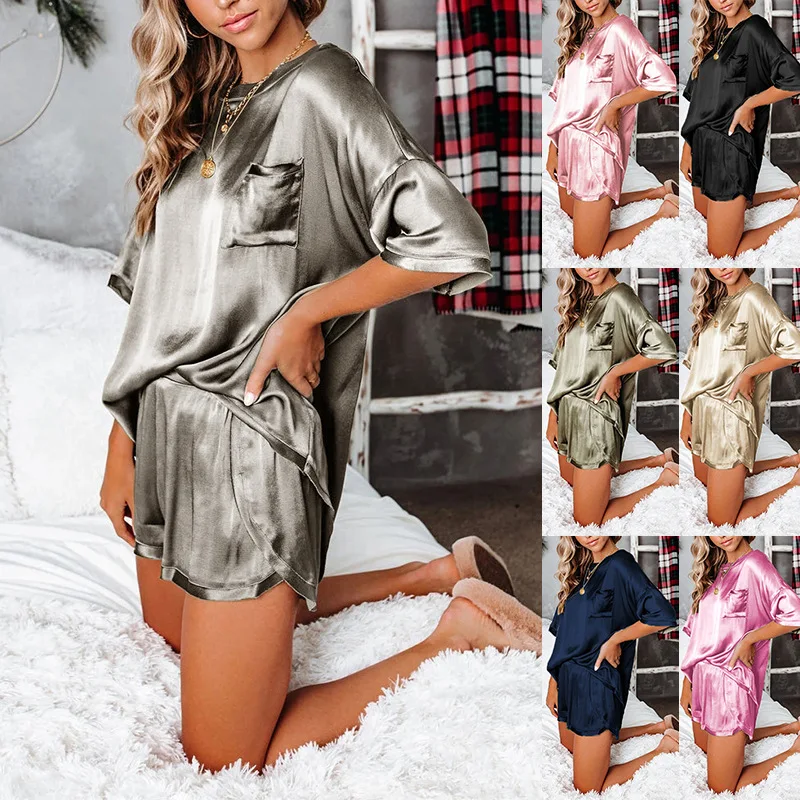 

Summer Women Pajamas 2021 Plus Size Pockets Fashion Sexy Loose Home Clothes