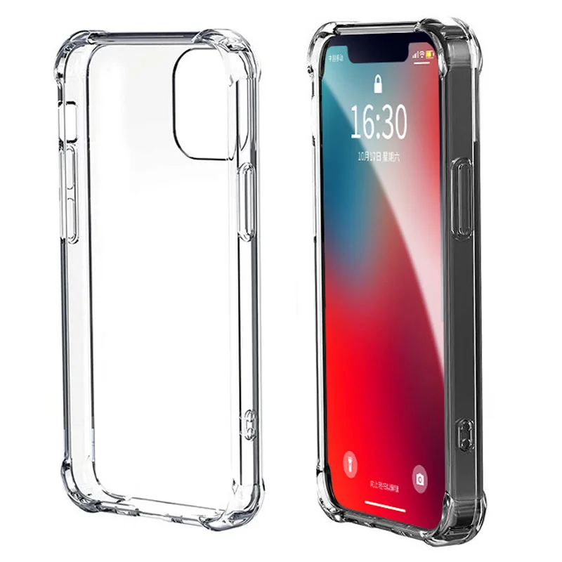 Противоударный чехол для телефона iPhone 12 11 Pro Max Xs X прозрачный силиконовый 7 8 Plus SE