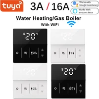 tuya smart thermostat lcd display smart temperature controller app voice wifi electric floor heating thermostat remote control