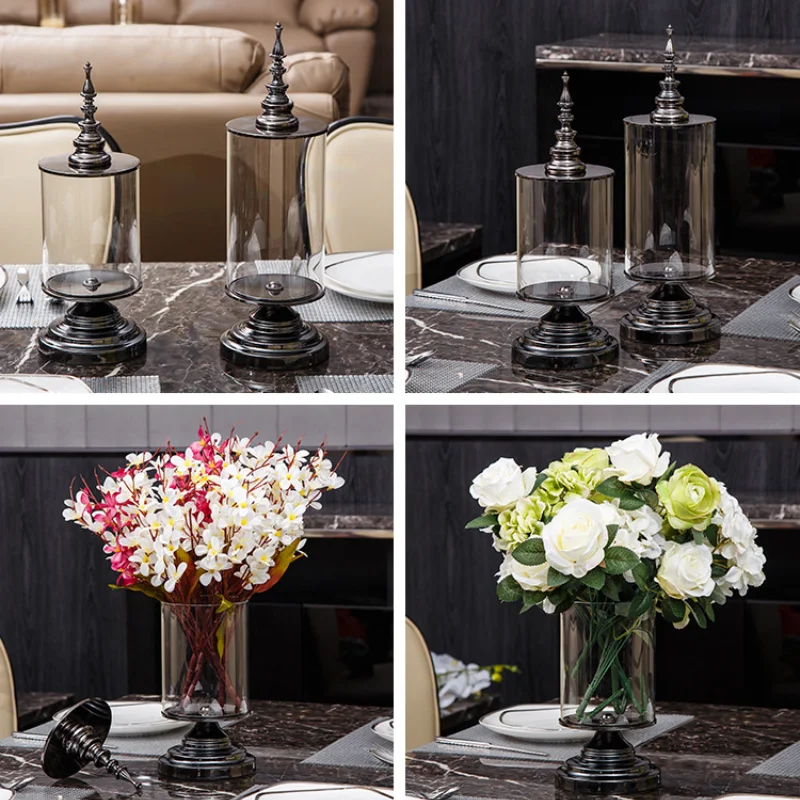 Скандинавская металлическая ваза для цветов роскошные стеклянные вазы