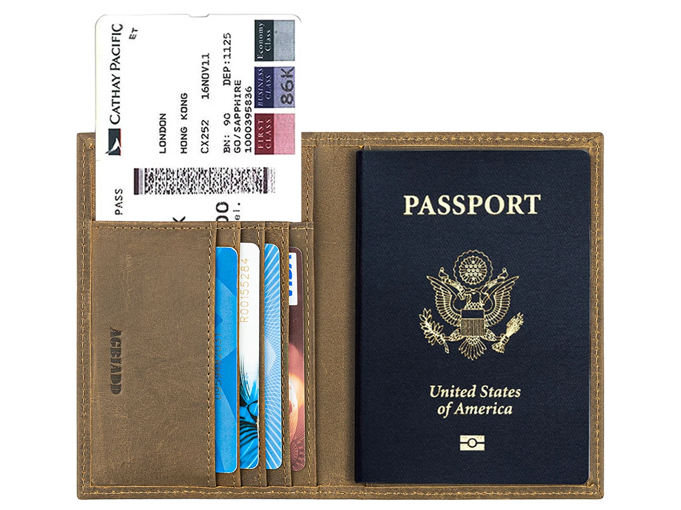 Чехол кошелек из натуральной кожи с rfid блокировкой для загранпаспорта и