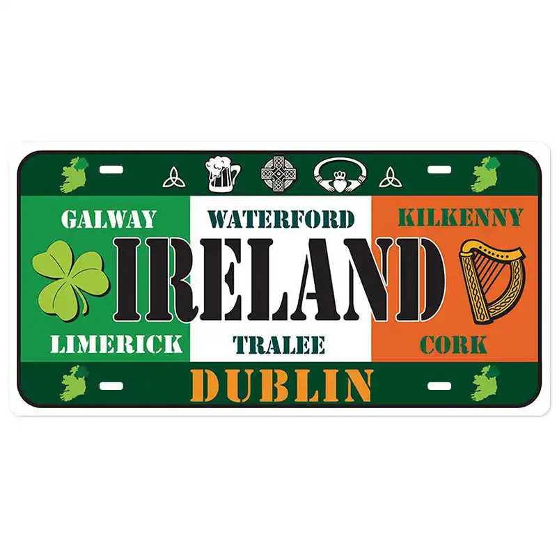 Ireland Национальный стиль оловянный знак декоративный номерной знак табличка металлическая винтажная настенная табличка домашний бар Декор железная живопись металлический плакат - Цвет: Ireland