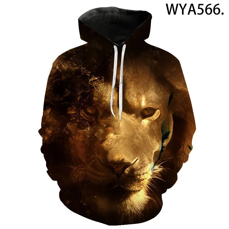 

New Casual Hoodies Lion Animal Series Fashion Men Women Children 3D Printed Sweatshirt Streetwear Boy Girl Kids Pullover Tops